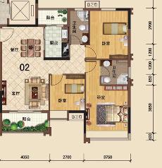 大沥碧桂园·华府4、5座02户型107.83㎡